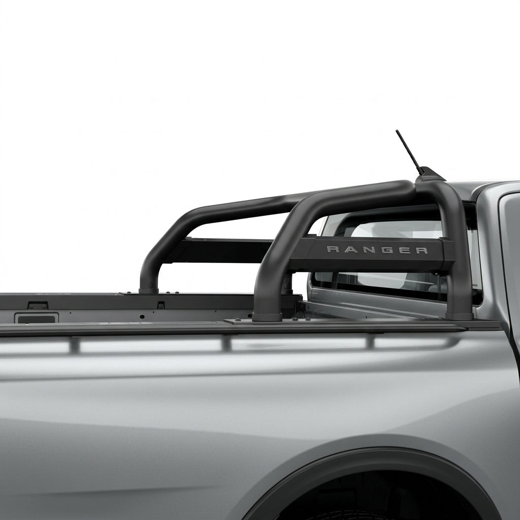 Ford Ranger Black Stainless Polygon Sports Bar (All Super Cab Variants) - WEBVIBES