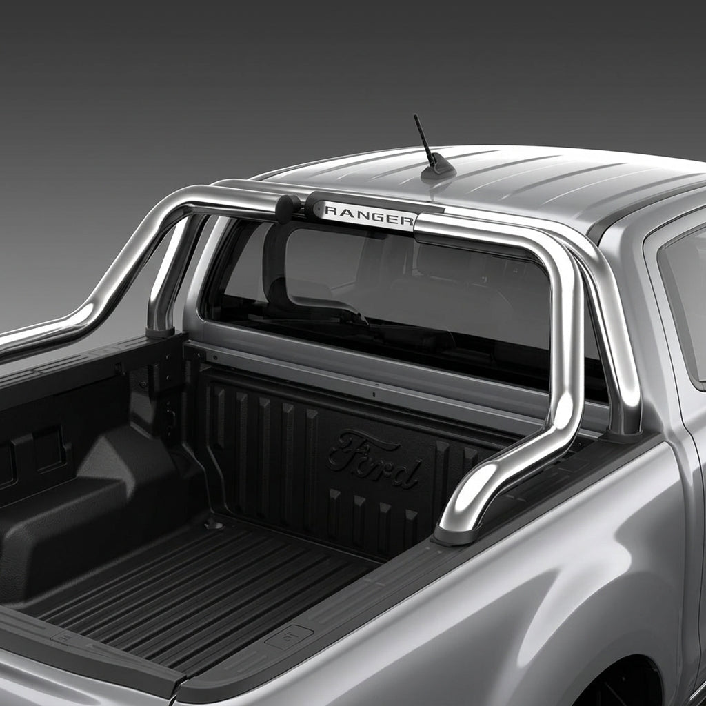 Ford Ranger Sweep Back Sports Bar - Stainless (All Double Cab Variants) - WEBVIBES