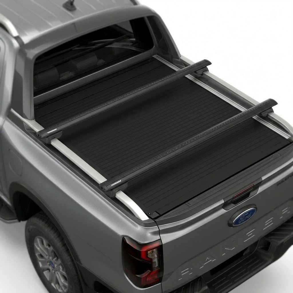 Ford Ranger Wildtrak Double Cab Carry Bars - for Load Box - Sports Hoop Rail Mount - WEBVIBES