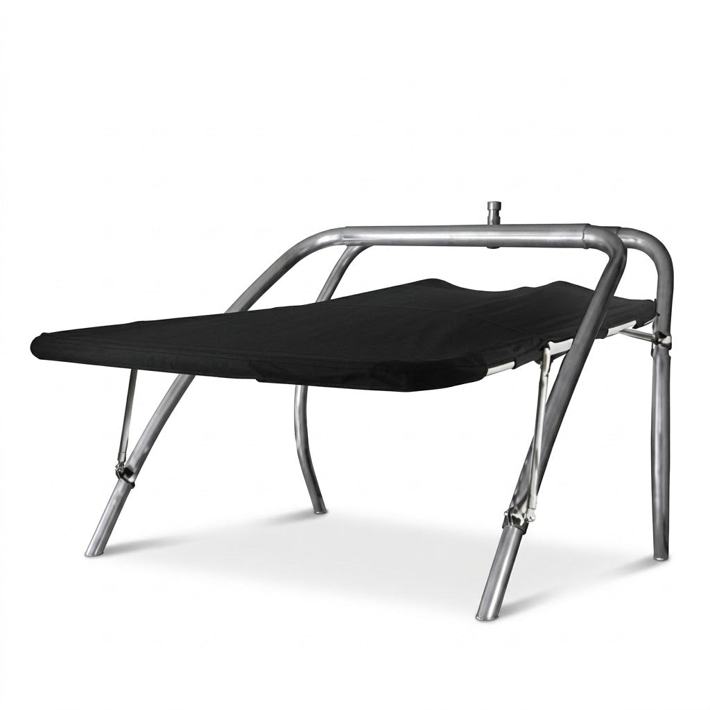 Mid-sized Square Bimini Stainless Steel - 1.9m x 1.9m Navy fabric - WEBVIBES