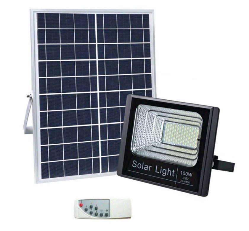 100W LED FLOOD SOLAR Light with Remote Control - WEBVIBES