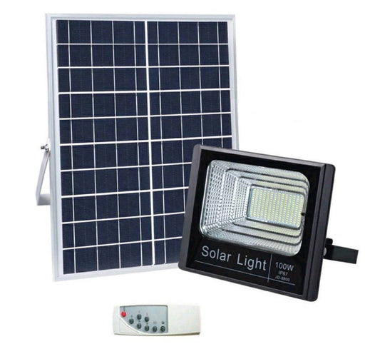 100W LED FLOOD SOLAR Light with Remote Control - WEBVIBES