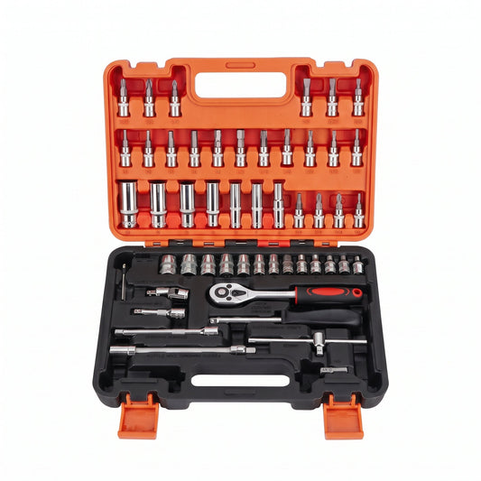 Complete 53-Piece 1/4" Socket Wrench & Tool Set - WEBVIBES