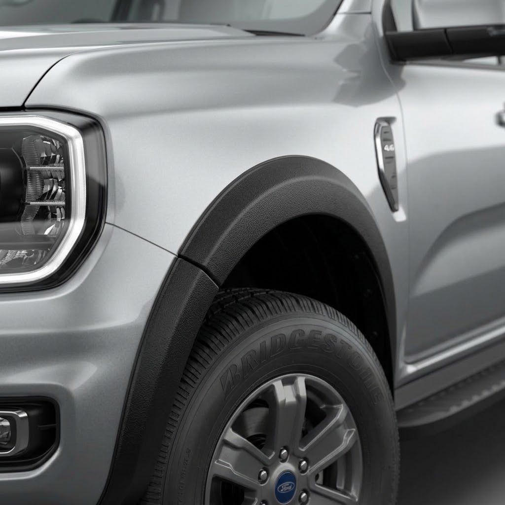 Ford Ranger Fender Flares - Matte Black Pick Ups with Rear Box Step (Base/XL/XLT) - WEBVIBES