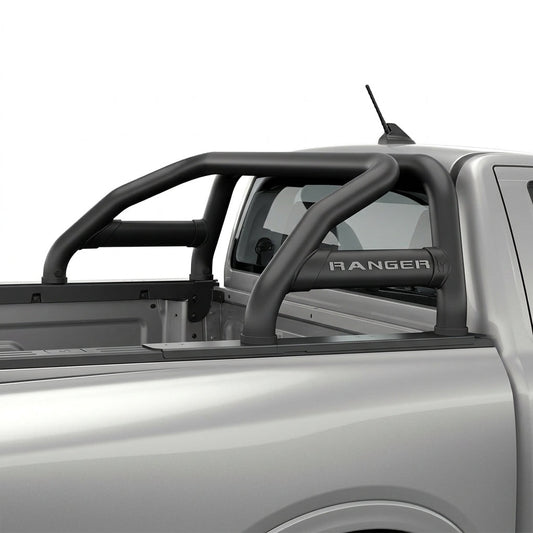 Ford Ranger Sports Bar Oval Side Tubes- Black (All Single Cab Variants) - WEBVIBES