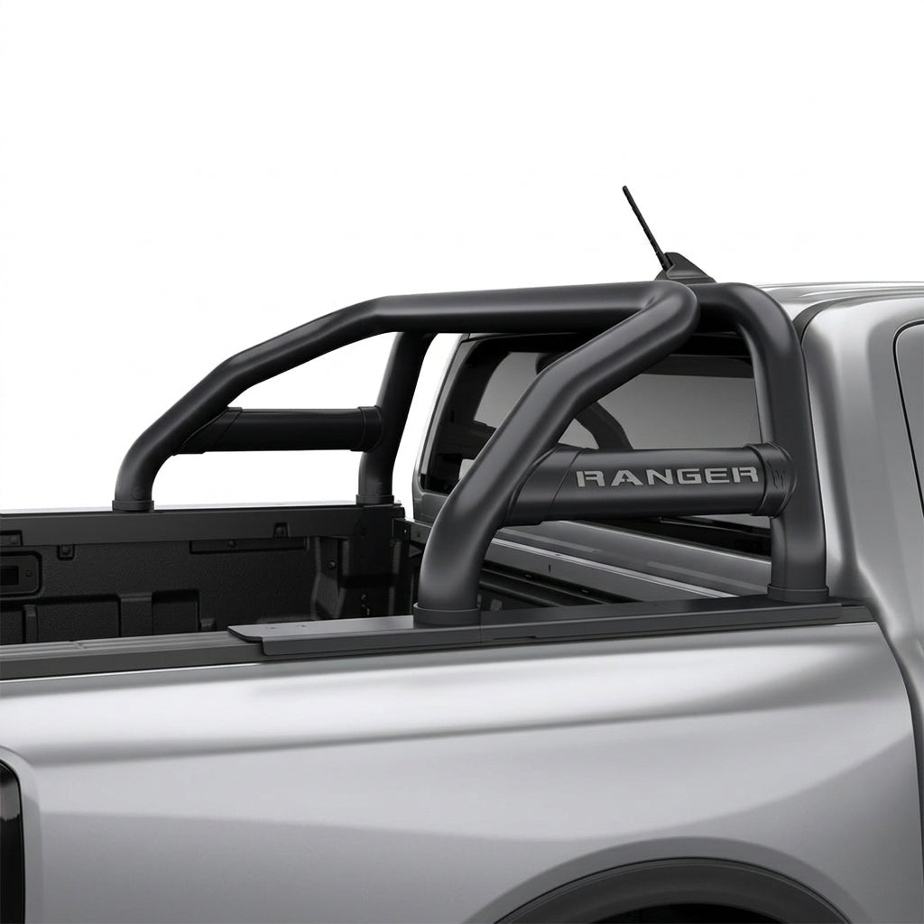 Ford Ranger Sports Bar Oval Side Tubes- Black (All Super Cab Variants) - WEBVIBES