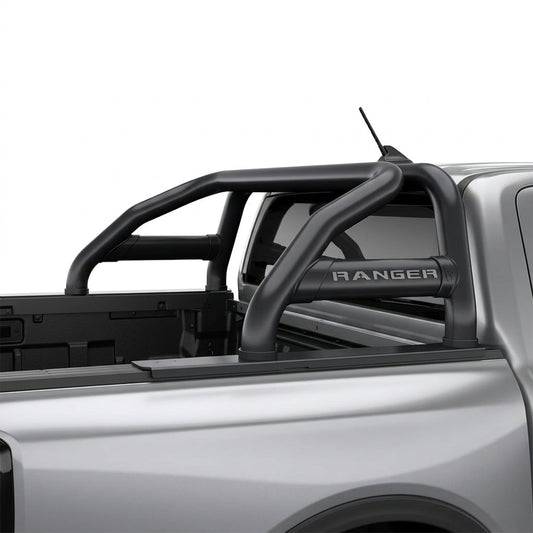 Ford Ranger Sports Bar Oval Side Tubes- Black (All Super Cab Variants) - WEBVIBES