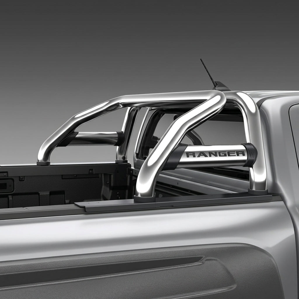 Ford Ranger Sports Bar Oval Side Tubes- Stainless (All Super Cab Variants) - WEBVIBES