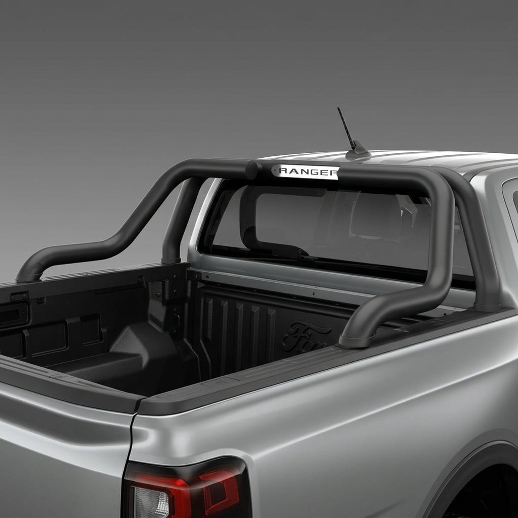 Ford Ranger Sweep Back Sports Bar- Black (All Double Cab Variants) - WEBVIBES