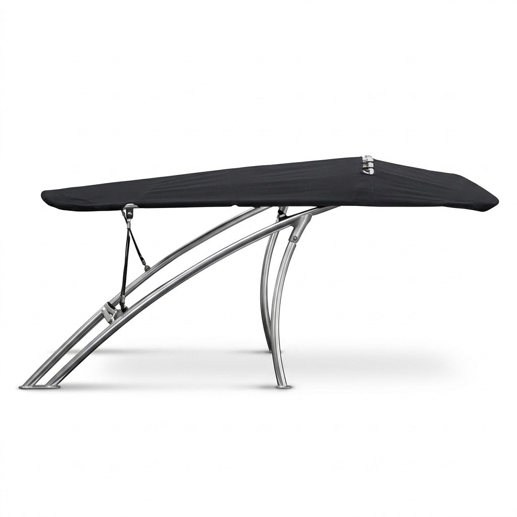 Large Square Bimini Stainless Steel - 2.2m x 2.2m Navy fabric - WEBVIBES