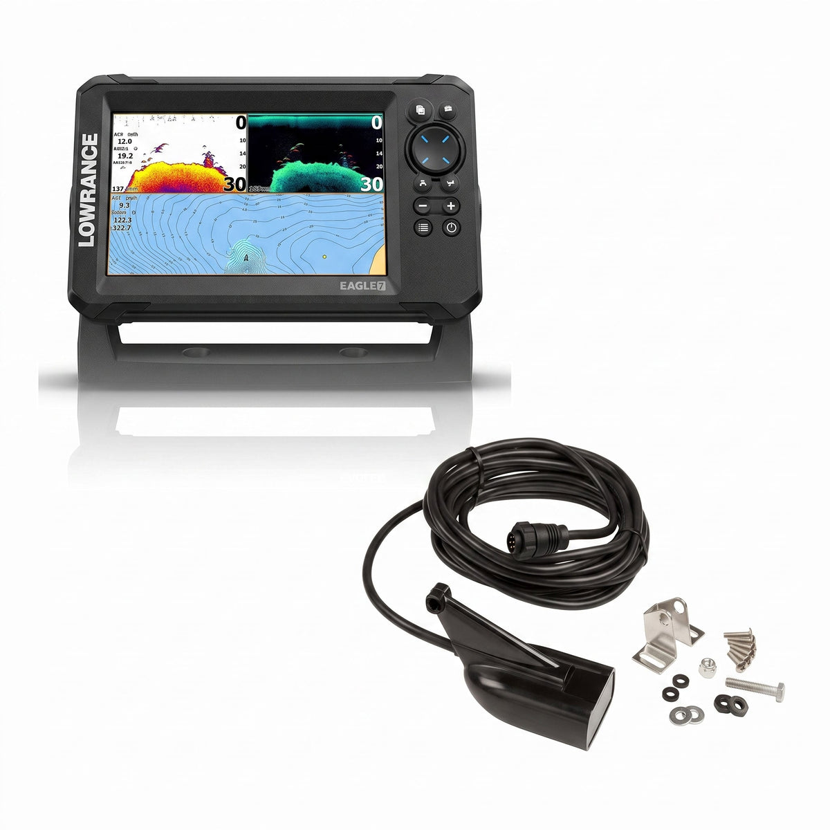 Lowrance Eagle 7 Chartplotter Fishfinder with SplitShot HD Transducer - WEBVIBES