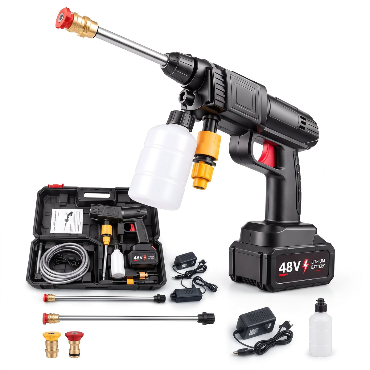 Rechargeable 48V High-Pressure Water Cleaning Gun Set - WEBVIBES