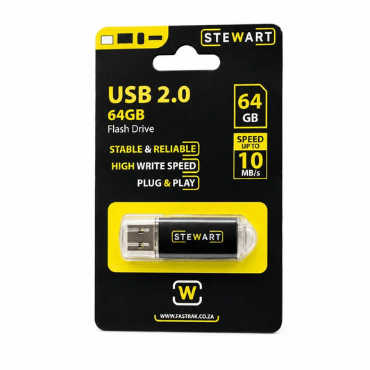 Stewart 64GB High-Speed USB Flash Drive - WEBVIBES